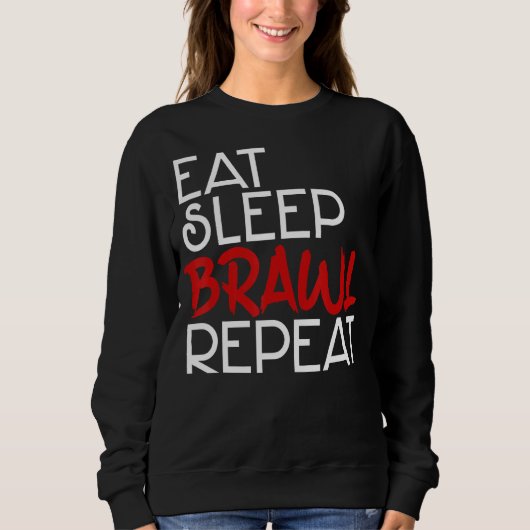 Sweatshirt Mange Sleep Brawl Répéter Gamer Jeu Drôle Pour Les (Devant)