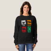 Sweatshirt Manger Chasse au sommeil Répéter Chasse à l'origna (Devant entier)
