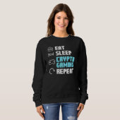 Sweatshirt Manger Crypto de sommeil Jeu Répéter Blockchain Nf (Devant entier)