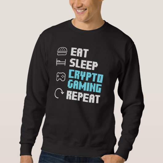 Sweatshirt Manger Crypto de sommeil Jeu Répéter Blockchain Nf (Devant)