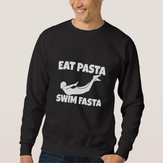 Sweatshirt Manger des Pâtes Nager Vite (Devant)
