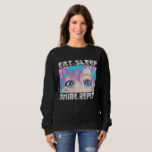 Sweatshirt Manger Dormir Anime Répéter (Devant entier)