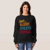 Sweatshirt Manger Dormir Athlétisme Répéter Garçons Hommes Fe (Devant entier)