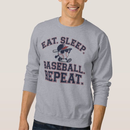 Sweatshirt Manger. Dormir. Baseball. Répéter (Devant)