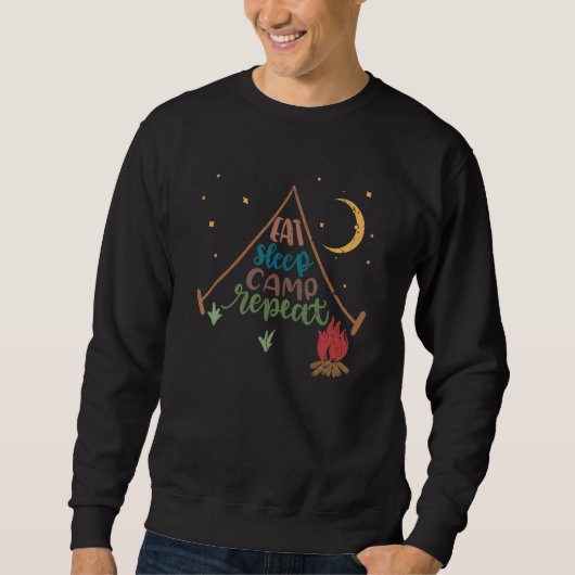 Sweatshirt manger dormir camper répéter feu de camp bushcraft (Devant)