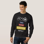 Sweatshirt Manger, Dormir, Football, Répéter (Devant entier)