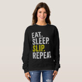 Sweatshirt Manger Dormir Glisser Répéter Cricket (Devant entier)