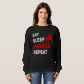 Sweatshirt Manger Dormir Lutter Répéter Lutteur de Lutte Homm (Devant entier)