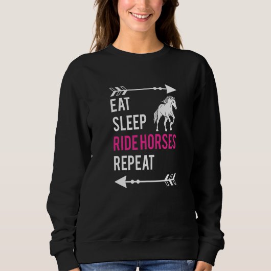 Sweatshirt Manger Dormir Monter Chevaux Répéter Vaulting Éque (Devant)