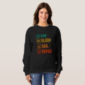 Sweatshirt Manger Dormir Navire Répéter Marin Skipper Capitai (Devant entier)
