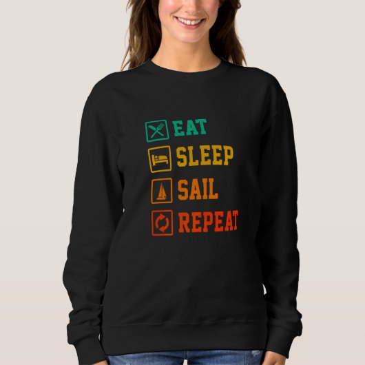 Sweatshirt Manger Dormir Navire Répéter Marin Skipper Capitai (Devant)