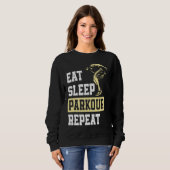 Sweatshirt Manger Dormir Parkour Répéter  Course Libre Parkou (Devant entier)