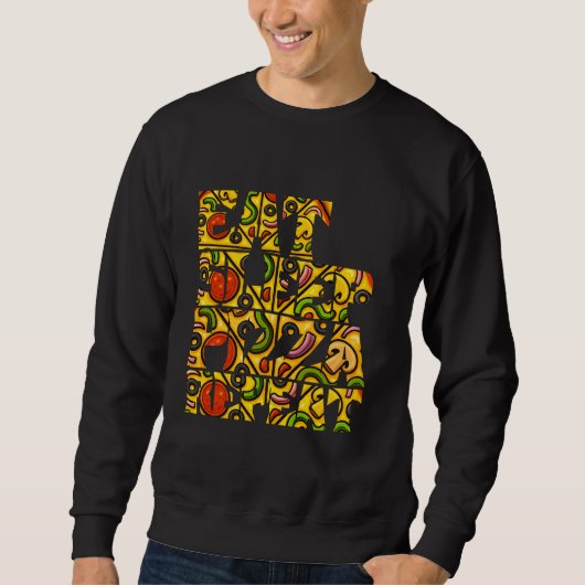 Sweatshirt manger dormir pizza répéter (Devant)