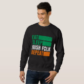 Sweatshirt Manger Dormir Pli Irish Répéter St Patrick's Day (Devant entier)