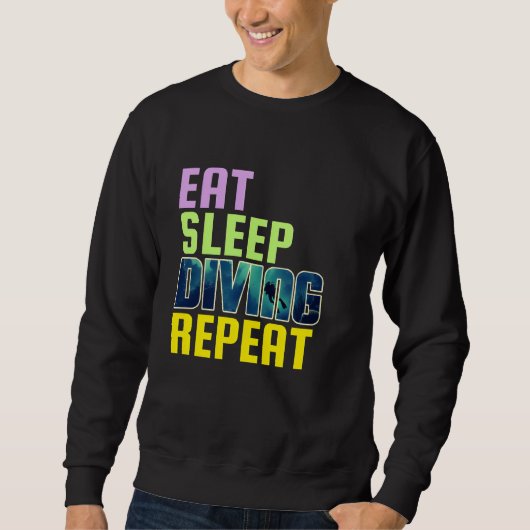 Sweatshirt manger dormir plongée répéter (Devant)