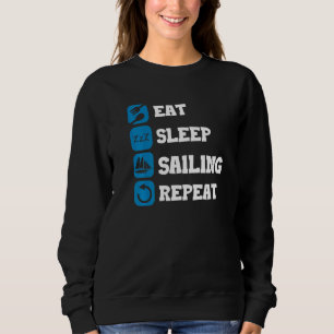 Sweatshirt Manger Dormir Répéter Capitaine de voile Ancre de