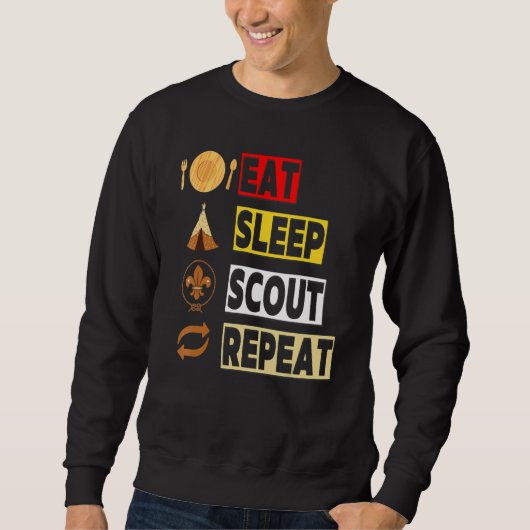 Sweatshirt Manger Dormir Scout Répéter Unique Scouting Pour (Devant)