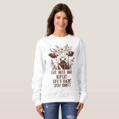 Sweatshirt Manger Meuh Faire la Sieste Répéter - Drôle de Vac (Devant entier)