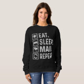 Sweatshirt Manger Sleep Mail Répéter Postal Workers Day Posta (Devant entier)
