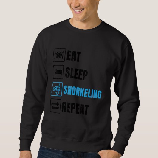 Sweatshirt Manger Sleep Répéter Snorkeling Plongée Plongée Pl (Devant)