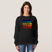 Sweatshirt Mangeur de cornichons marinés aime vraiment les co (Devant entier)