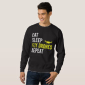 Sweatshirt Mangez des drones de drones de sommeil Répéter dro (Devant entier)