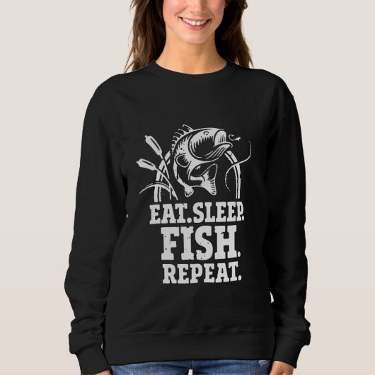 Sweatshirt Mangez du poisson de sommeil Répéter 1 (Devant)