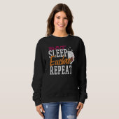 Sweatshirt Mangez le sommeil Euchre Répéter (Devant entier)
