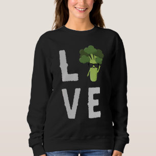 Sweatshirt Mangez sain J'aime Broccoli Queen Plante à base de