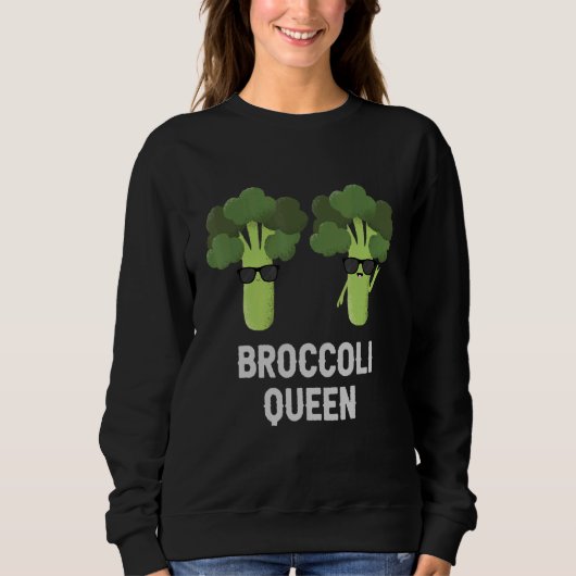 Sweatshirt Mangez sain J'aime Broccoli Queen Plante à base de (Devant)