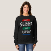 Sweatshirt Mangez Sleep Gym Reprenez Le Train D'Exercice (Devant entier)