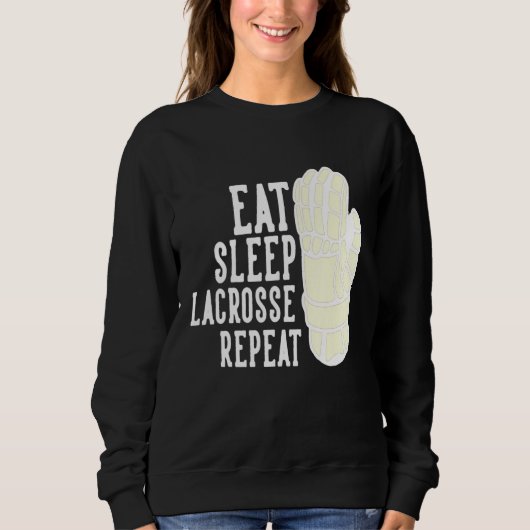Sweatshirt Mangez Sleep Lacrosse Repeat Boys Lax Sports Team (Devant)