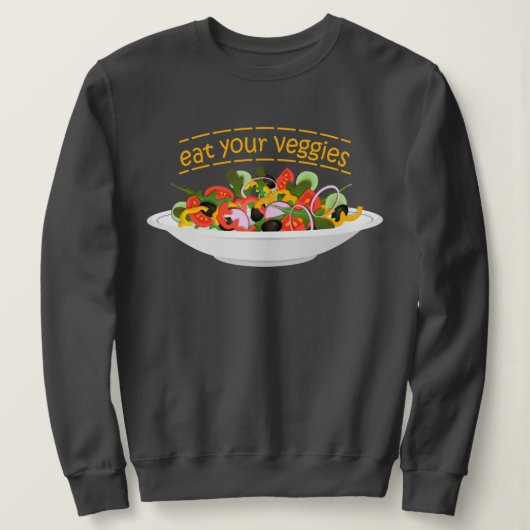 Sweatshirt Mangez vos Légumes Citer salade fraîche mélange bo (Design devant)