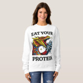 Sweatshirt Mangez vos Protéines – Chevalier Épique Mangeant u (Devant entier)