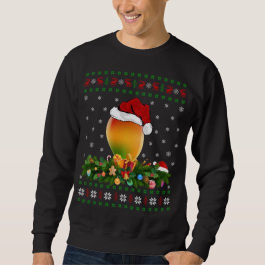 Sweatshirt Mango Fruit Lover Xmas Santa Hat Ugly Mango Christ (Devant)