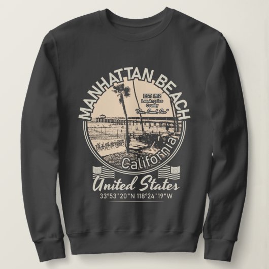 SWEATSHIRT MANHATTAN BEACH CITY - LOS ANGELES CALIFORNIE (Design devant)