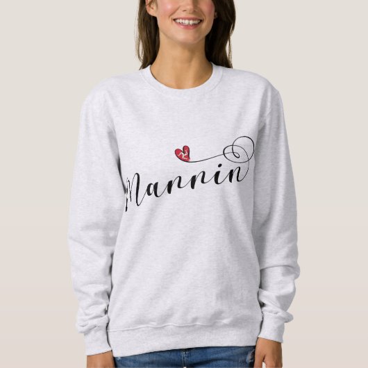 Sweatshirt Mannin, Isle of Man Drapeau Heart, Manx (Devant)