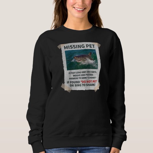 Sweatshirt Manquant Cool animal unique drôle grand requin bla (Devant)