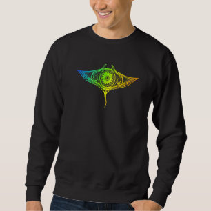 Sweatshirt Manta Ray Art Polynésien Maori Hawaii Tropical Sti