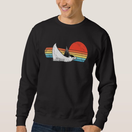 Sweatshirt Manta Ray Sunset Vintage (Devant)