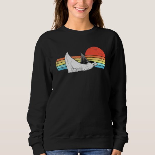 Sweatshirt Manta Ray Sunset Vintage (Devant)