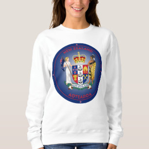 Sweatshirt Manteau d'armoiries de Nouvelle-Zélande forme circ
