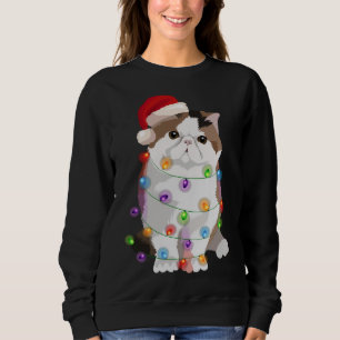 Sweatshirt Manteau Exotique Chat Feux de Noël Joyeux Noël Cha
