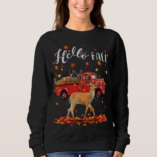 Sweatshirt Maple Deer Leaf Automne Camion rouge (Devant)