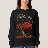 Sweatshirt Maple German Shepherd Leaf Automne Automne Rouge T (Devant)