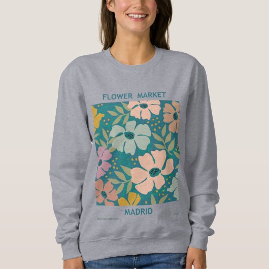 Sweatshirt Marché aux fleurs Madrid Imprimer (Devant)