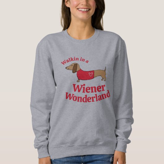Sweatshirt Marcher dans un Wonderland Wiener Dachshund Chien (Devant)