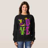Sweatshirt Mardi Gras Aimer J'Aime Mardi Gras Funny Colorful  (Devant entier)