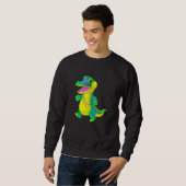 Sweatshirt Mardi Gras Alligator Beads Festival Parade Party B (Devant entier)