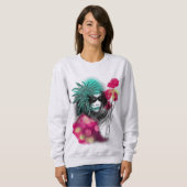 Sweatshirt Mardi Gras Carnaval Masqué Fille Nouvelle-Orléans (Devant entier)